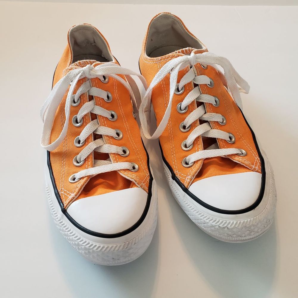 Unisex Orange Low Top Converse Sneakers